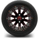 MODZ 12" Mauler Glossy Black and Red with Ball Mill Wheels & Street Tires Combo