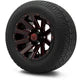 MODZ 12" Mauler Glossy Black and Red with Ball Mill Wheels & Street Tires Combo