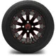 MODZ 12" Mauler Glossy Black and Red with Ball Mill Wheels & Street Tires Combo