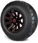 MODZ 12" Mauler Glossy Black and Red with Ball Mill Wheels & Street Tires Combo