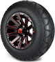 MODZ® 12" Mauler Red and Black with Ball Mill Wheels & Off-Road Tires Combo