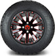 MODZ® 12" Mauler Red and Black with Ball Mill Wheels & Off-Road Tires Combo