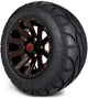 MODZ 12" Mauler Glossy Black and Red with Ball Mill Wheels & Street Tires Combo