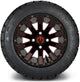 MODZ 12" Mauler Glossy Black and Red with Ball Mill Wheels & Street Tires Combo