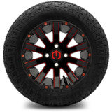 MODZ® 12" Mauler Red and Black with Ball Mill Wheels & Off-Road Tires Combo