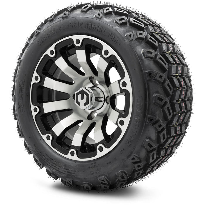 MODZ 12' Bomber Machined Black - Tire and Wheel Combo