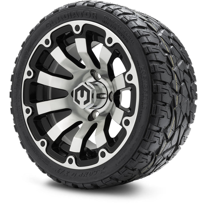 MODZ 12' Bomber Machined Black - Tire and Wheel Combo