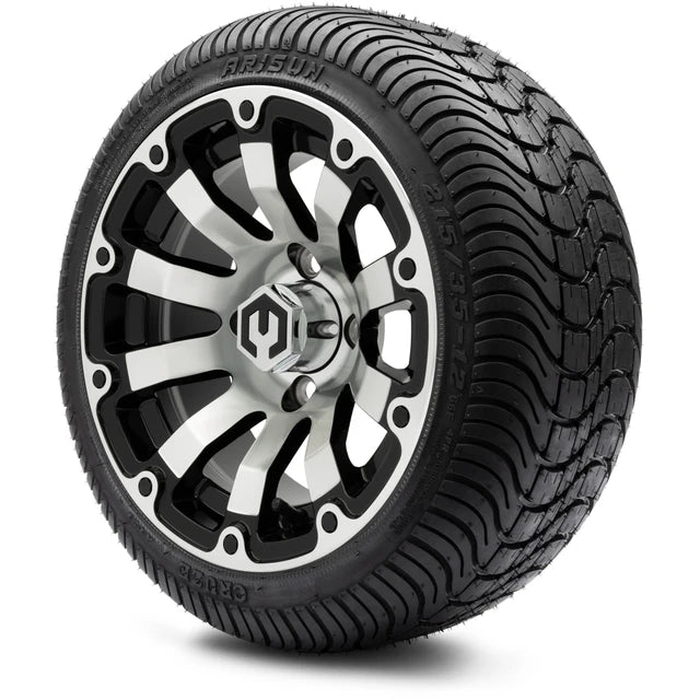 MODZ 12" Bomber Machined Black Wheels & Street Tires Combo