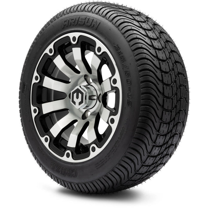 MODZ 12' Bomber Machined Black - Tire and Wheel Combo