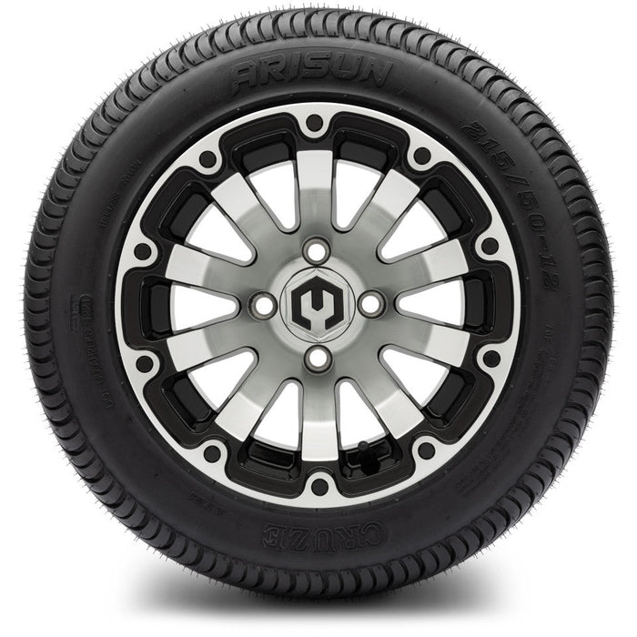 MODZ 12' Bomber Machined Black - Tire and Wheel Combo