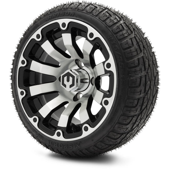 MODZ 12' Bomber Machined Black - Tire and Wheel Combo