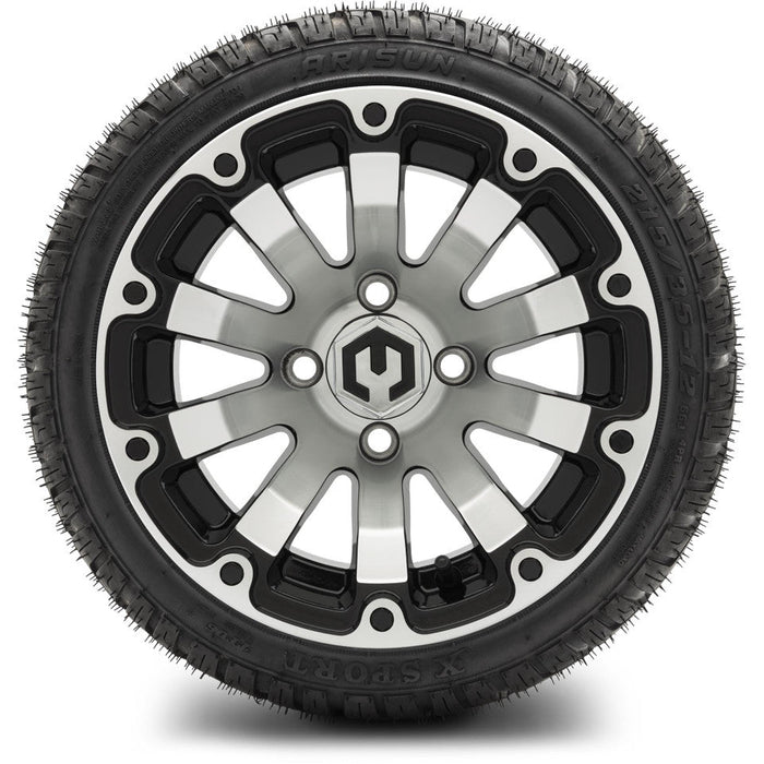 MODZ 12' Bomber Machined Black - Tire and Wheel Combo