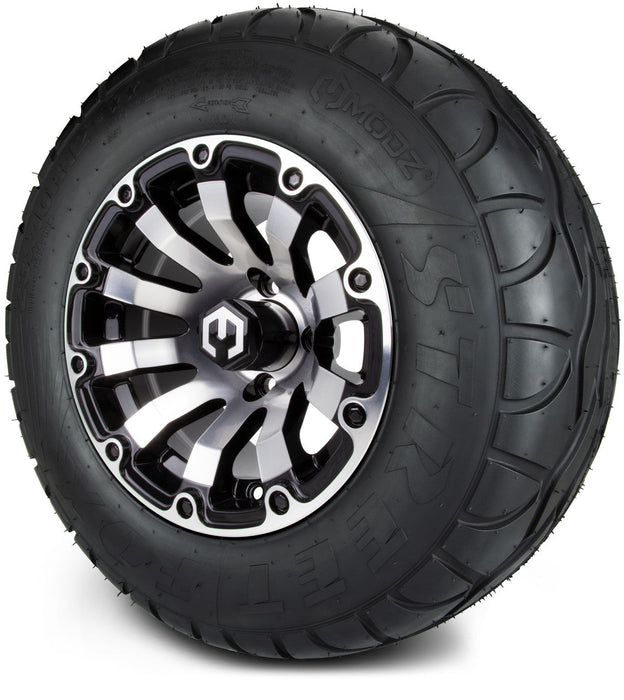 MODZ 12' Bomber Machined Black - Tire and Wheel Combo
