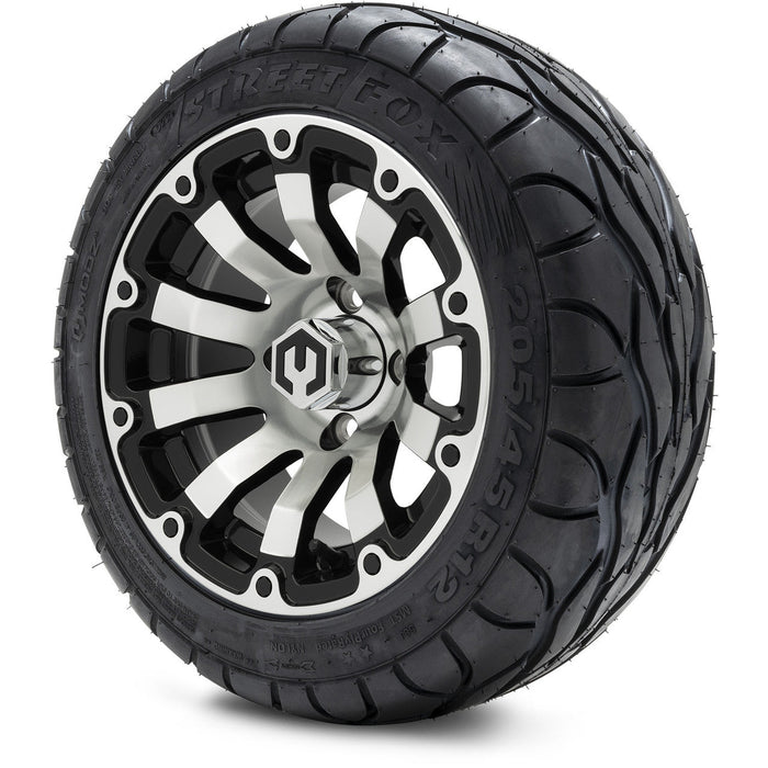 MODZ 12' Bomber Machined Black - Tire and Wheel Combo