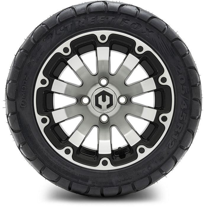 MODZ 12' Bomber Machined Black - Tire and Wheel Combo