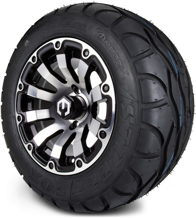 MODZ 12' Bomber Machined Black - Tire and Wheel Combo