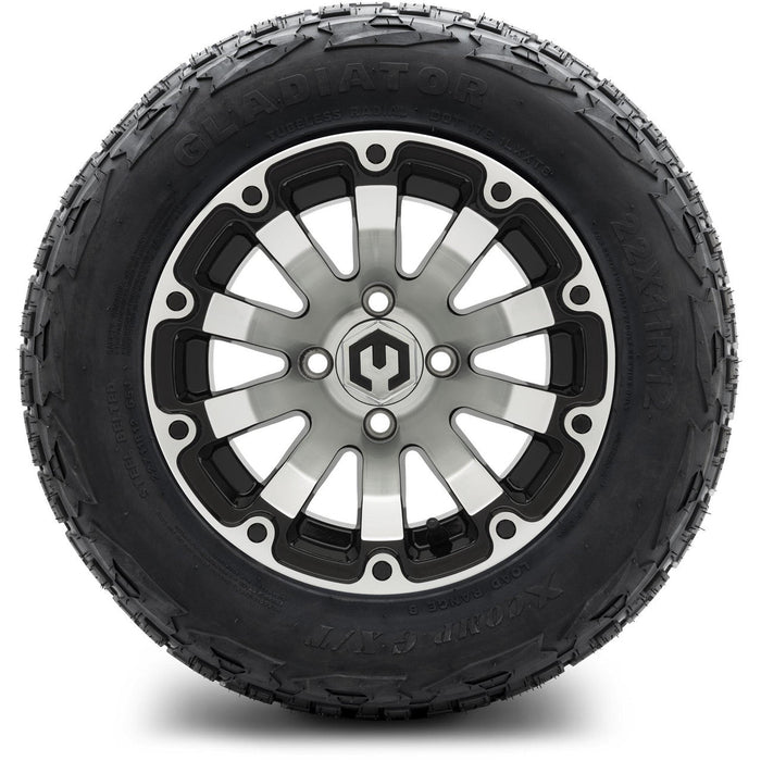 MODZ 12' Bomber Machined Black - Tire and Wheel Combo