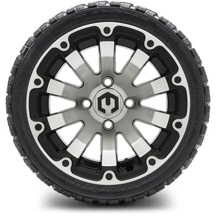 MODZ 12' Bomber Machined Black - Tire and Wheel Combo