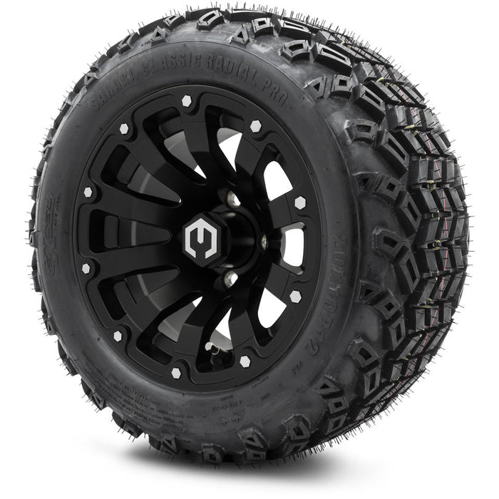 MODZ 12' Bomber Matte Black - Tire and Wheel Combo