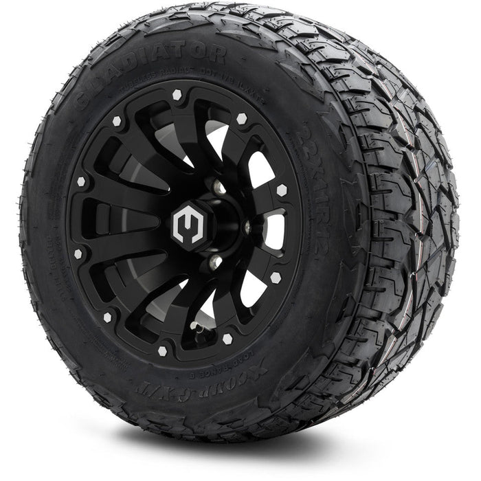 MODZ 12' Bomber Matte Black - Tire and Wheel Combo