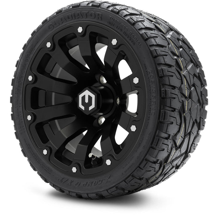 MODZ 12' Bomber Matte Black - Tire and Wheel Combo