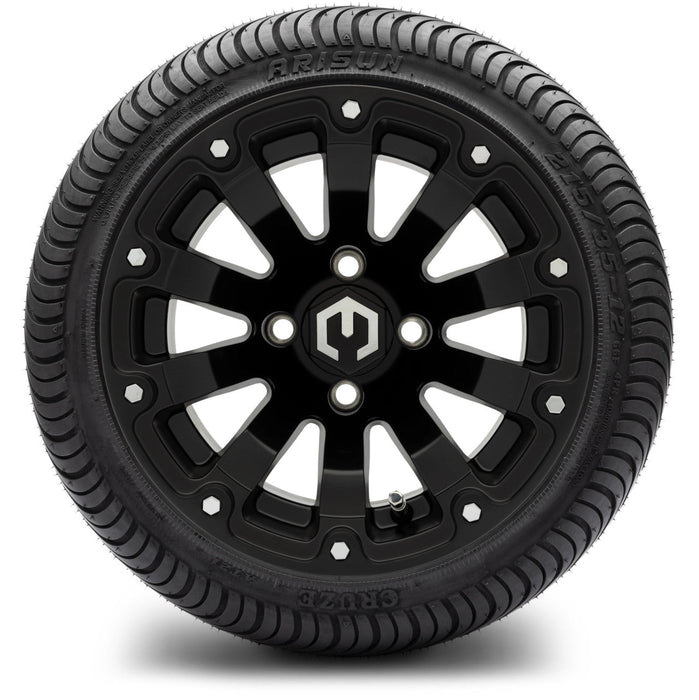 MODZ 12' Bomber Matte Black - Tire and Wheel Combo