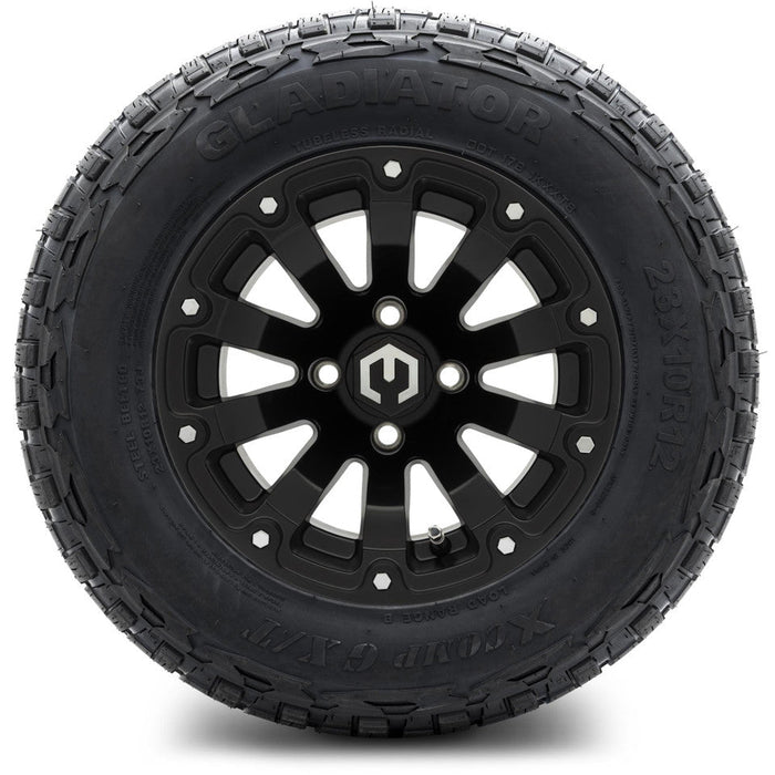 MODZ 12' Bomber Matte Black - Tire and Wheel Combo