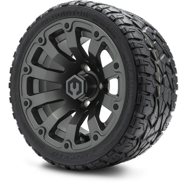 MODZ 12' Bomber Matte Gunmetal - Tire and Wheel Combo