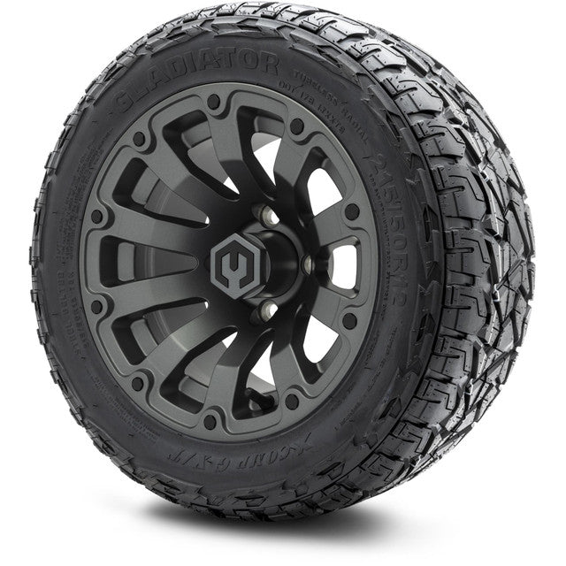 MODZ 12' Bomber Matte Gunmetal - Tire and Wheel Combo