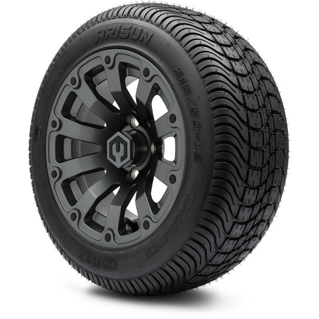 MODZ 12' Bomber Matte Gunmetal - Tire and Wheel Combo