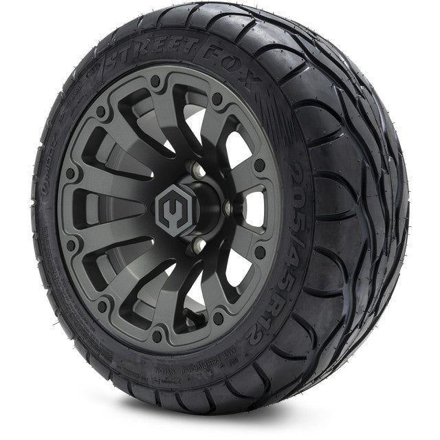 MODZ 12' Bomber Matte Gunmetal - Tire and Wheel Combo