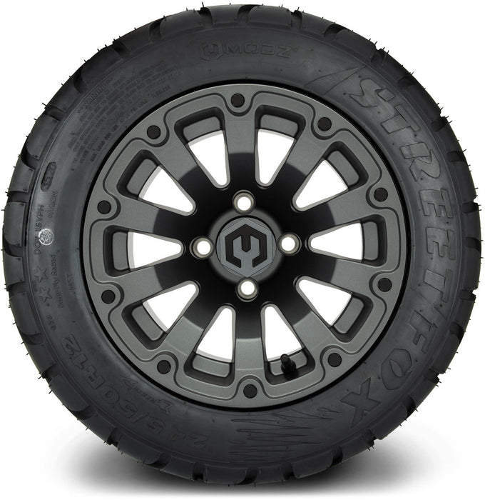 MODZ 12' Bomber Matte Gunmetal - Tire and Wheel Combo