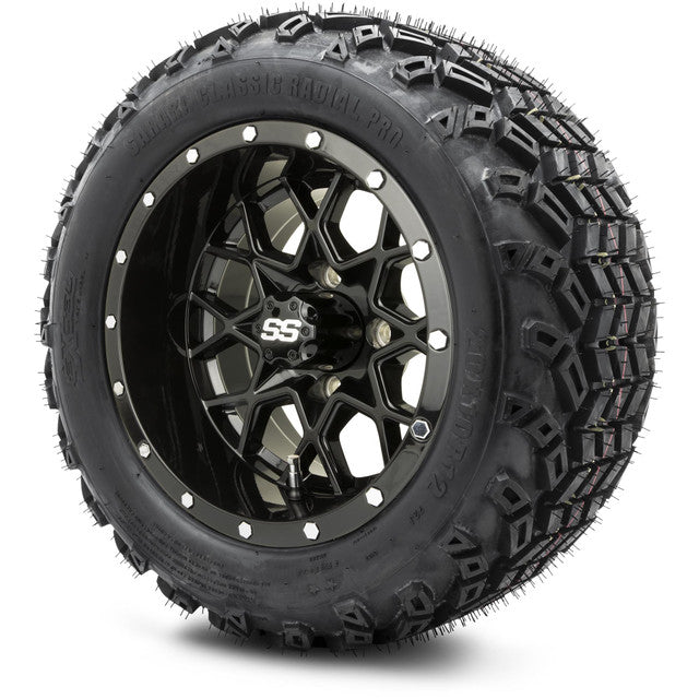 MODZ 12' Vortex Glossy Black - Tire and Wheel Combo