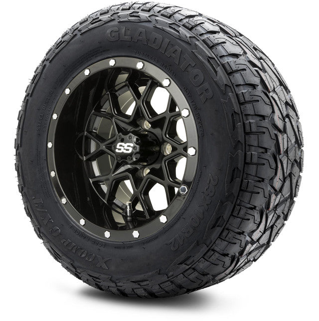 MODZ 12' Vortex Glossy Black - Tire and Wheel Combo