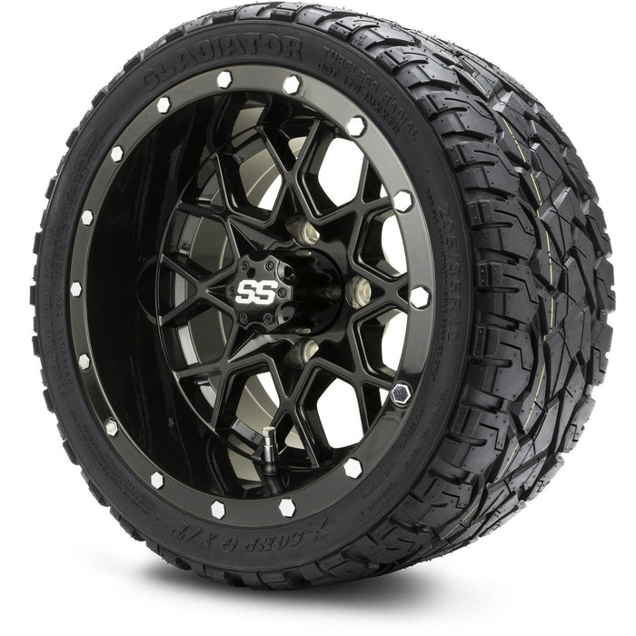 MODZ 12' Vortex Glossy Black - Tire and Wheel Combo