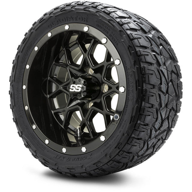 MODZ 12' Vortex Glossy Black - Tire and Wheel Combo