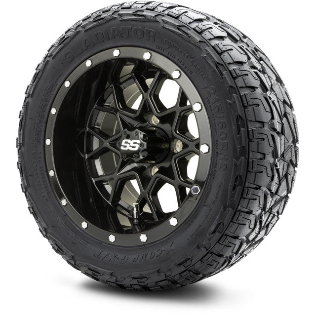MODZ 12' Vortex Glossy Black - Tire and Wheel Combo