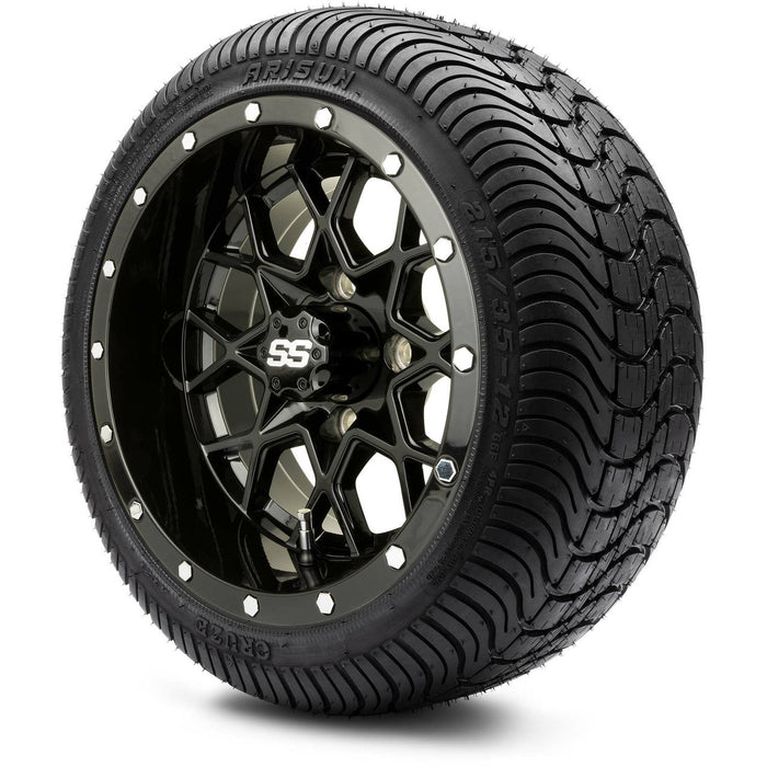 MODZ 12' Vortex Glossy Black - Tire and Wheel Combo