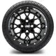 MODZ 12" Vortex Glossy Black Wheels & Street Tires Combo