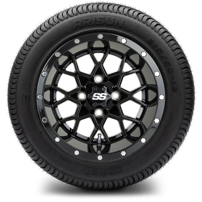 MODZ 12' Vortex Glossy Black - Tire and Wheel Combo