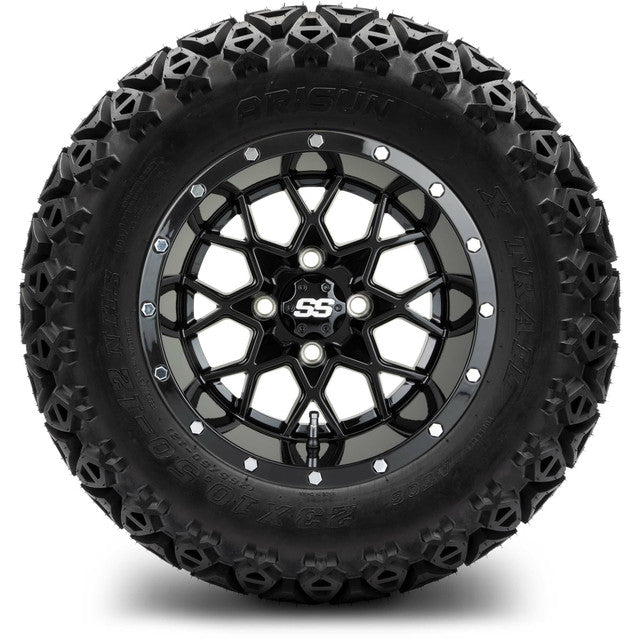 MODZ 12' Vortex Glossy Black - Tire and Wheel Combo