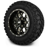 MODZ® 12" Vortex Glossy Black Wheels & Off-Road Tires Combo