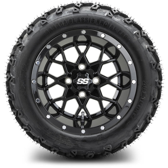 MODZ 12' Vortex Glossy Black - Tire and Wheel Combo