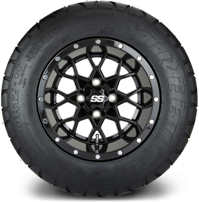 MODZ 12' Vortex Glossy Black - Tire and Wheel Combo
