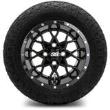 MODZ® 12" Vortex Glossy Black Wheels & Off-Road Tires Combo