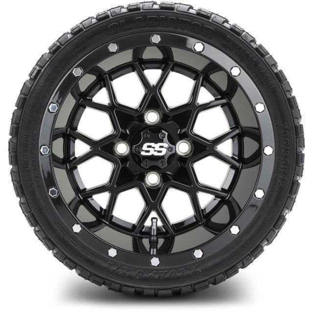 MODZ 12' Vortex Glossy Black - Tire and Wheel Combo
