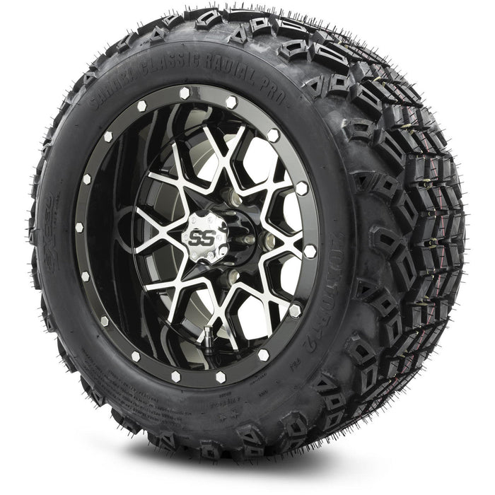 MODZ 12' Vortex Machined Black - Tire and Wheel Combo