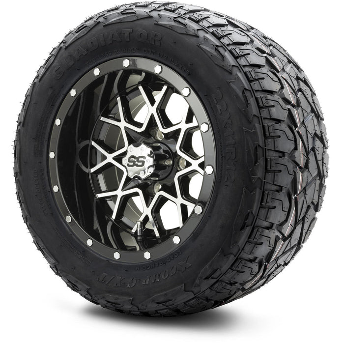 MODZ 12' Vortex Machined Black - Tire and Wheel Combo