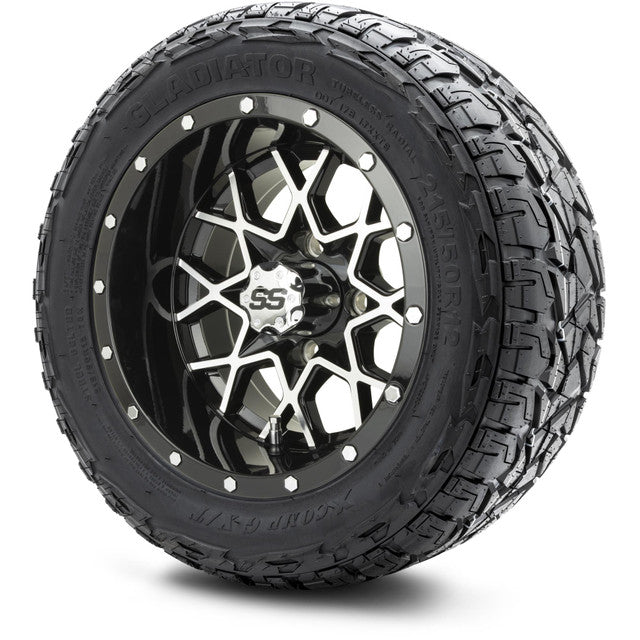 MODZ 12' Vortex Machined Black - Tire and Wheel Combo