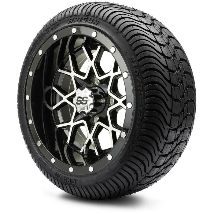 MODZ 12' Vortex Machined Black - Tire and Wheel Combo